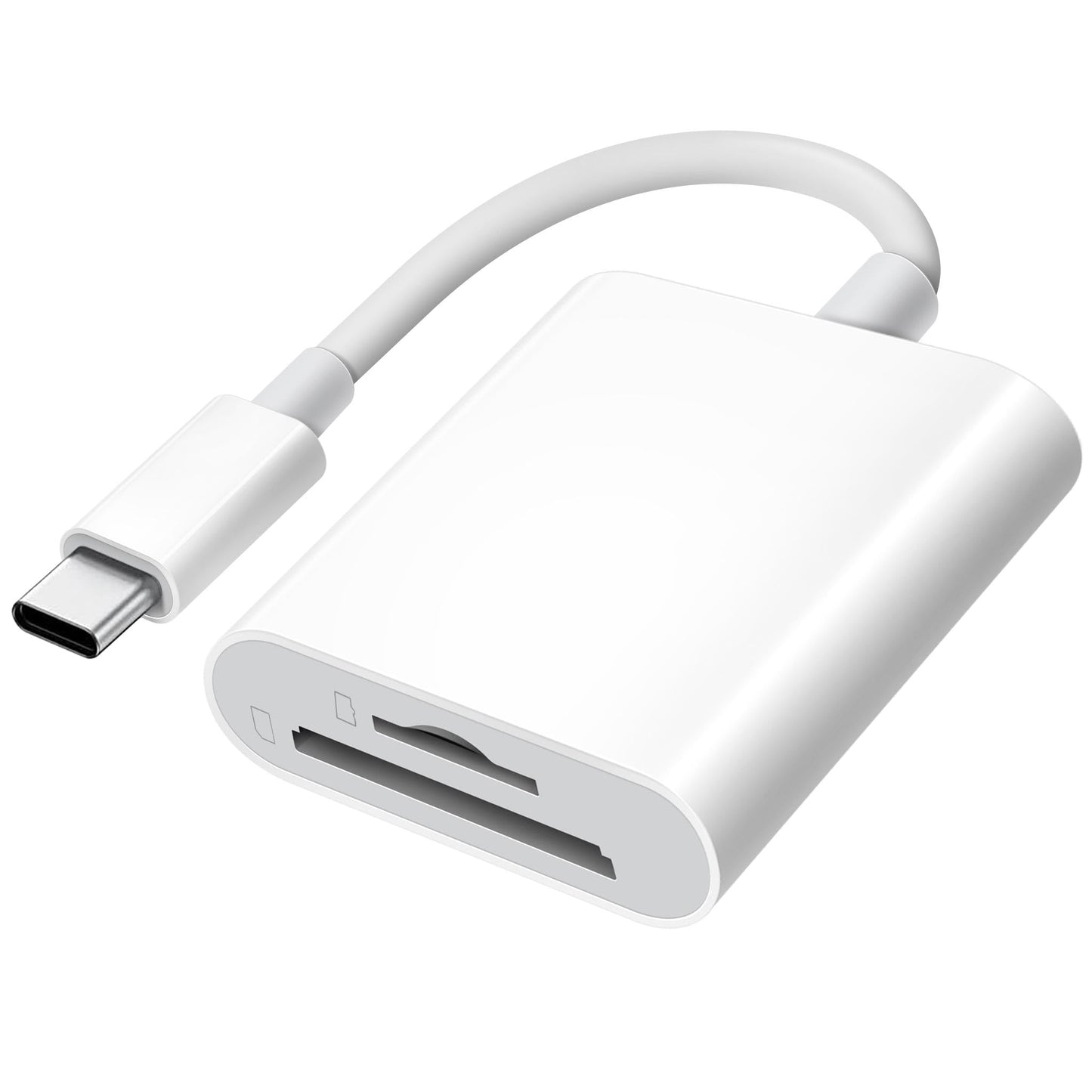 xdgeLoad USB-C 2 Slot SD Card Reader 480 Mbps Compact Adapter for SD/MicroSD Compatible with iPhone/iPad/Mac