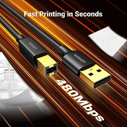 UGREEN 1.5M USB Type B USB 2.0 Cable Male-to-Male 480Mbps Indoor USB Cable