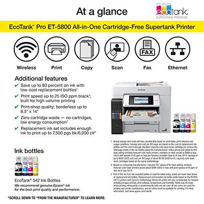 Epson 39.2 lbs EcoTank ET-5800 Color Inkjet Printer 4800 x 2400 dpi