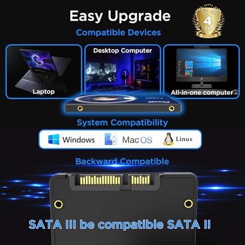 Fikwot 512GB FX815 2.5" SATA SSD Internal Solid State Drive, Read Speed 560MB/s, Plastic Enclosure, Compatible with Desktop & Laptops