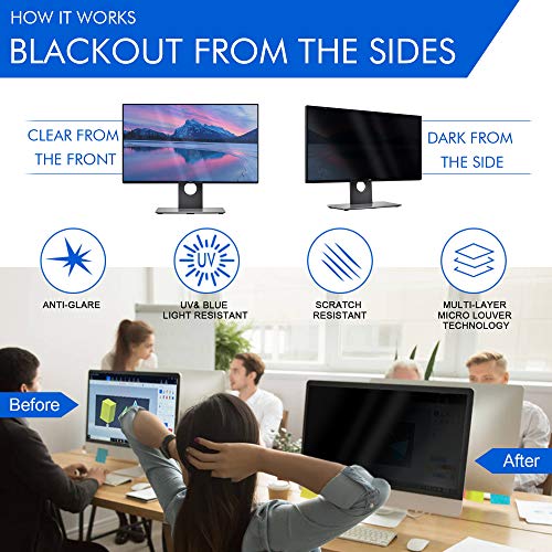 Magicmoon 2-Pack 24 Inch Privacy Screen Filter, Anti-Glare, Blue Light Block, 16:9 Aspect Ratio