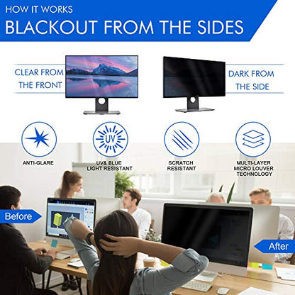 Magicmoon 2-Pack 24 Inch Privacy Screen Filter, Anti-Glare, Blue Light Block, 16:9 Aspect Ratio
