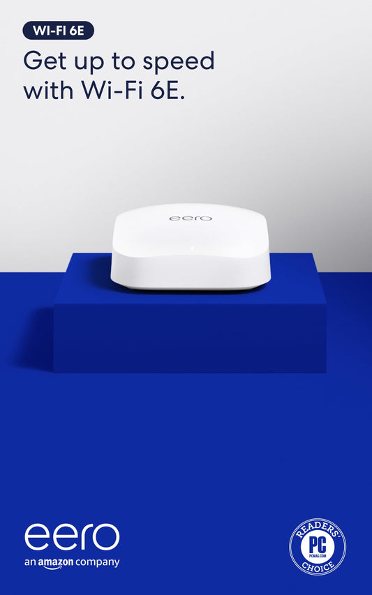 Amazon eero Pro 6E Mesh WiFi Router 2.5 Gbps Coverage 2000 sqft 100+ Device Support Wifi 6E