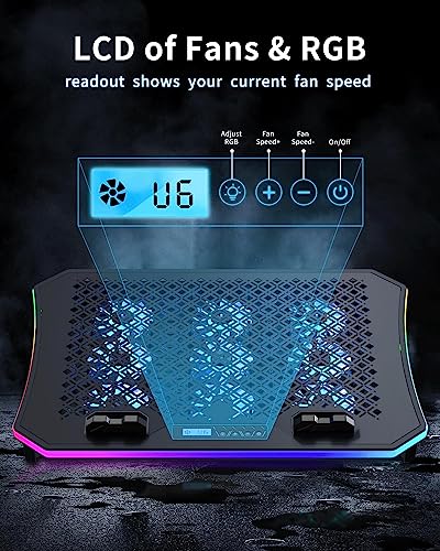 KeiBn Laptop Cooling Pad 16.8x11.2x1.32 inches Model K9Blue 9 Fans Air Cooling Plastic Blue