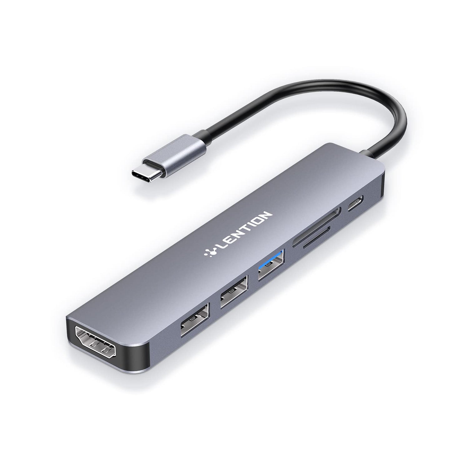 LENTION USB C Hub 8 Ports 5Gbps Compact Aluminum CE18HCR