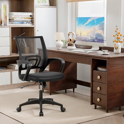 BestOffice 1.0 Count VN-H03-Black-BestOffice Ergonomic Office Chair with Breathable Backrest and Adjustable Height