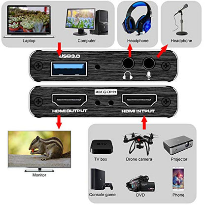 Rybozen 4K USB Capture Card V316B-FR 4K 60Hz AV Output Video Capture Device