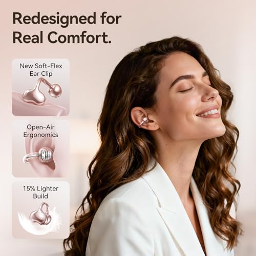 Kinglucky A8 Wireless Headphones Bluetooth 6.0 Open Ear with 50H Playtime, IP56 Waterproof