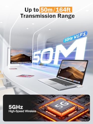 Lemorele 5G P400 HDMI Wireless Adapter Kit, 1080P@60Hz, USB-C, HDMI, Audio