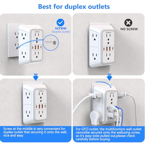 JcBlaon 6 Outlet Extender SE660-CUQ 125 Volts 15 Amps Power Strip