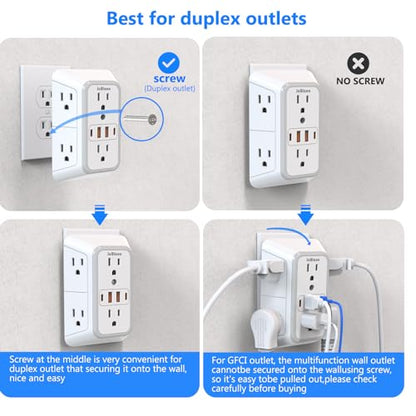 JcBlaon 6 Outlet Extender SE660-CUQ 125 Volts 15 Amps Power Strip