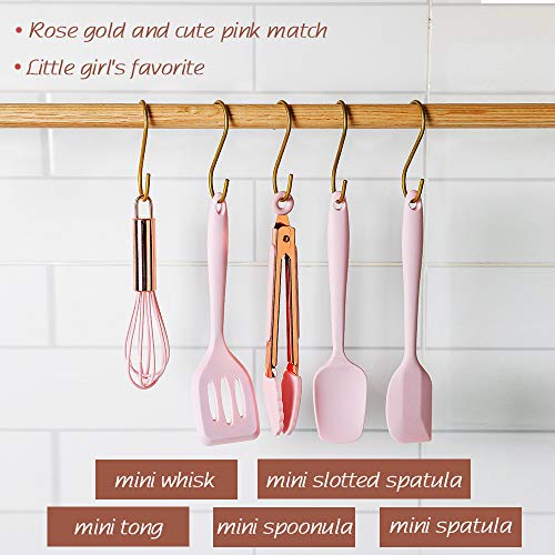 Collfa 8.2 in Mini Kitchen Utensil Set Food-Grade Silicone Cooking Tools, 5-Piece Set
