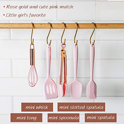 Collfa 8.2 in Mini Kitchen Utensil Set Food-Grade Silicone Cooking Tools, 5-Piece Set
