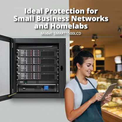 Tripp Lite SMART1500LCD UPS 1500VA Battery Backup 900W 8 Outlets Rack Mount 2U 120V