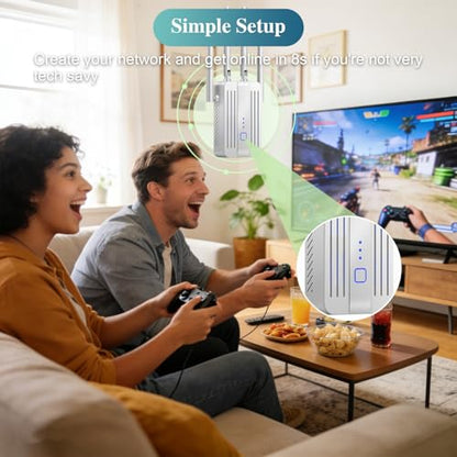 PMOODSK WiFi Extender Signal Booster 300Mbps Repeater Dual Band White