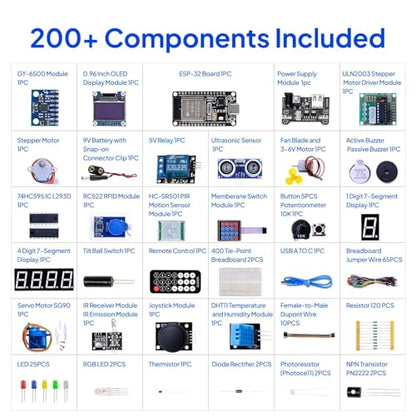 ELEGOO 35-Component ESP-32 Super Starter Kit with Arduino IDE Compatibility