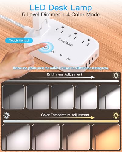 One Beat 5 Ft Power Strip with 3 AC Outlets and 4 USB Ports (Model OB3LDC2)