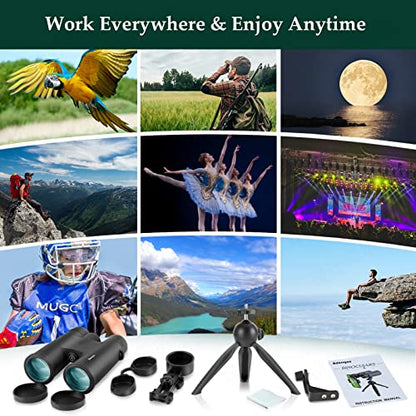 Adorrgon 12x42 889268 Binoculars 12x Magnification 42mm Objective Lens Roof Prism Binoculars