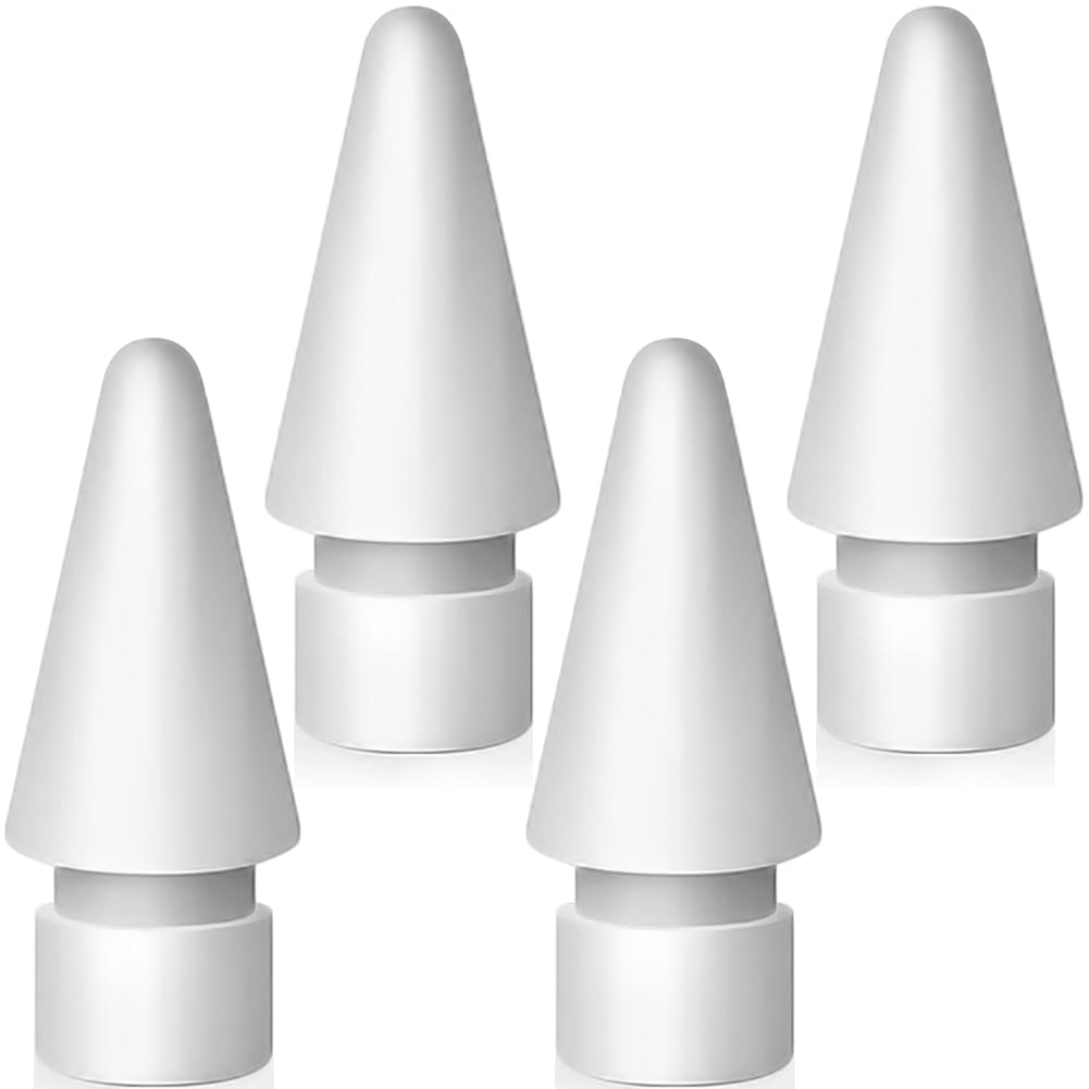 SIXFU 4 Pack Apple Pencil Compatible Tips Plastic White