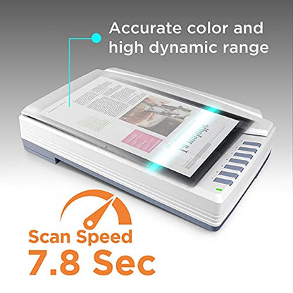 Plustek 15.75"D x 24.53"W x 5.51"H OpticPro A320E Image Scanner USB 800 DPI