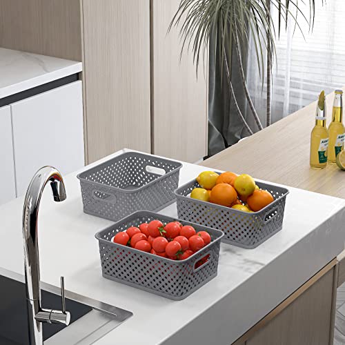 MaxGear 3 Piece Plastic Basket Storage Set Model MaxGear-plastic-basket-3pack-large