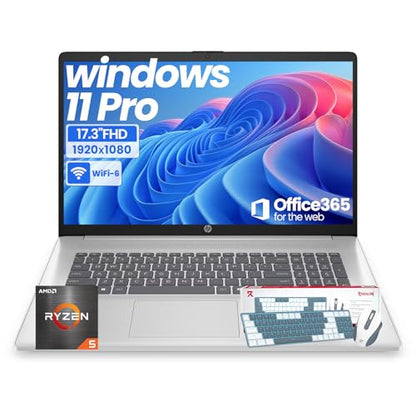 HP 17.3" Laptop 1920x1080 FHD IPS 6-Core Ryzen 5 7430 512GB SSD 20GB RAM