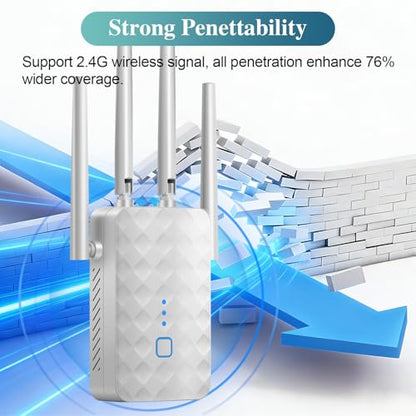 Lektem 300Mbps White Wireless Repeater
