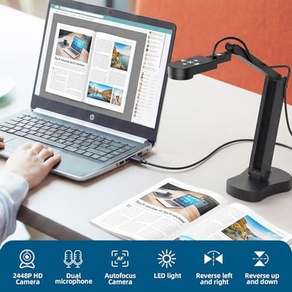 PAKOTOO 1 Count KB700 8MP JPEG 2448P MP4 Document Camera with Autofocus