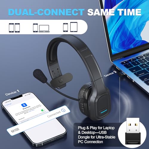 TURNRISE MS093A Single Ear Bluetooth Headset with USB Dongle