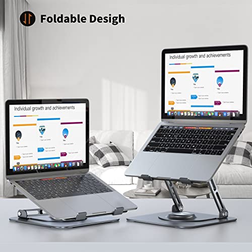 JOYEKY Tower Laptop Stand 768492457312 Tabletop Aluminum Foldable Portable Grey