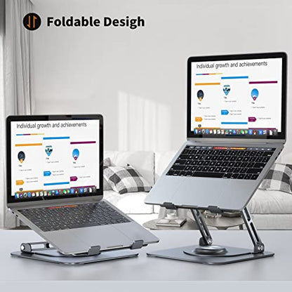 JOYEKY Tower Laptop Stand 768492457312 Tabletop Aluminum Foldable Portable Grey