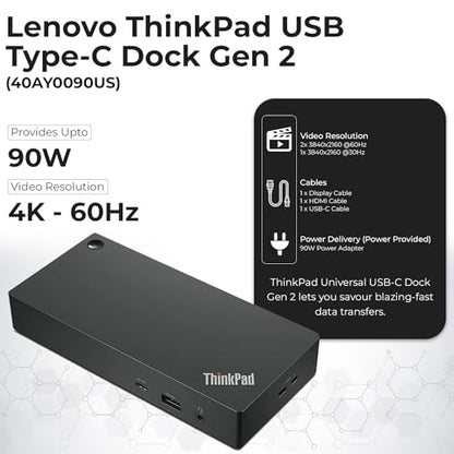 ANYHDD Docking Station 90W DOCK-40AY0090US-Renewed 6 USB Ports 1 HDMI 1 DisplayPort
