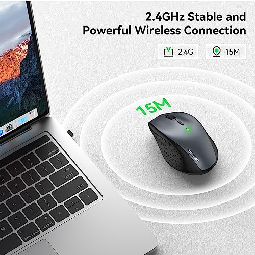 TECKNET Wireless Mouse EWM01002 4800DPI USB Ergonomic Optical 6 Buttons Right-Handed