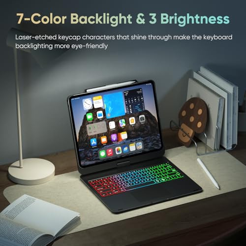 doqo 13-inch Keyboard Case for iPad Air (M4/M3/M2), iPad Pro 13 (M5/M4), iPad Pro 12.9 (6th/5th/4th/3rd Gen)