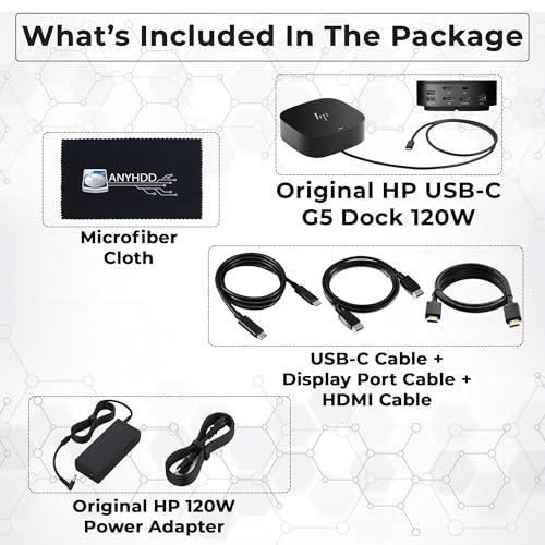 ANYHDD 120W 5TW10AA Docking Station USB 3.0 HDMI DisplayPort USB Type C