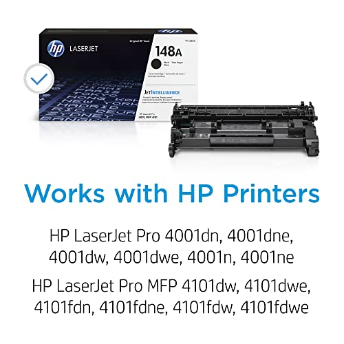HP 148A Black LaserJet Toner Cartridge | Compatible with LaserJet Pro 4001, MFP 4101 | W1480A