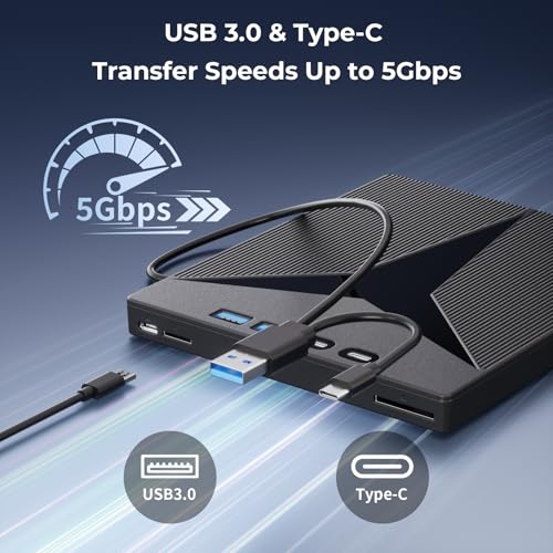 wintale 7 in 1 USB 3.0 Type-C External CD/DVD Drive B0FXWHQJD7