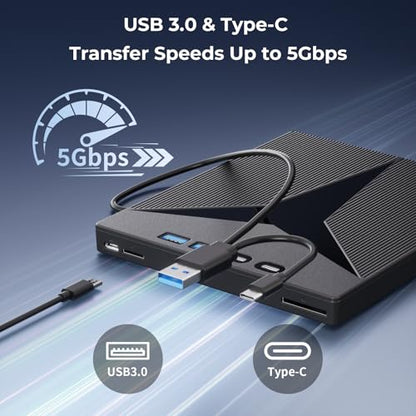 wintale 7 in 1 USB 3.0 Type-C External CD/DVD Drive B0FXWHQJD7