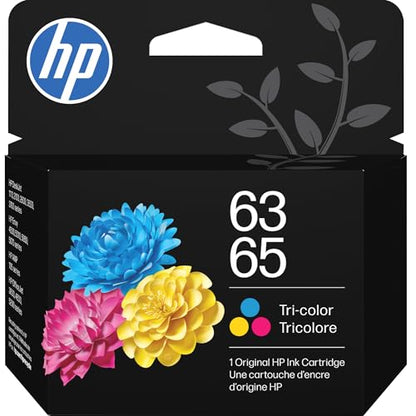 HP 63/65 Tri-Color Ink Cartridge | Compatible with DeskJet and Envy Models | B7RT2AN