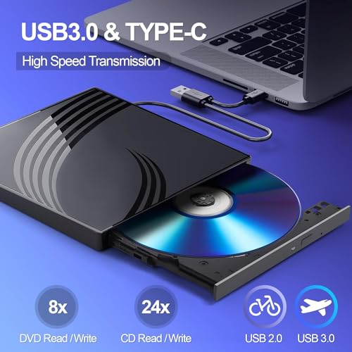 BPAKDU External Portable CD/DVD Drive Model B31-Y2 USB 3.0 Ultra Slim