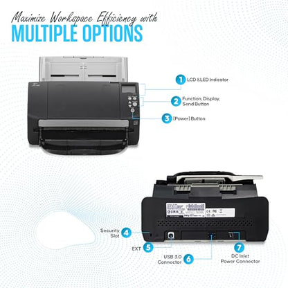 Fujitsu Fi-7160 Document Scanner 600 dpi 80-Sheet Capacity USB