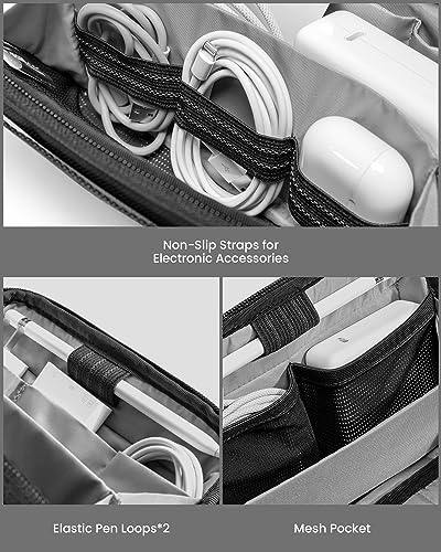 tomtoc S T13S1D1 Zipper Cable Organizer Pouch, Black, Nature Pattern, 2.11 Liters Capacity