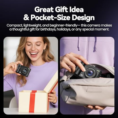 ROQIOO 16:9 A9-Black 48MP Compact Digital Camera