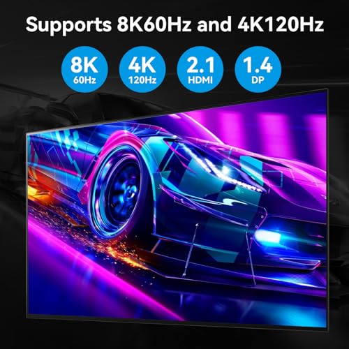 ATLAHET 5.85 x 2.5 x 1.9 inches SW232-2 8K 60Hz KVM Switch HDMI+DP 1.4