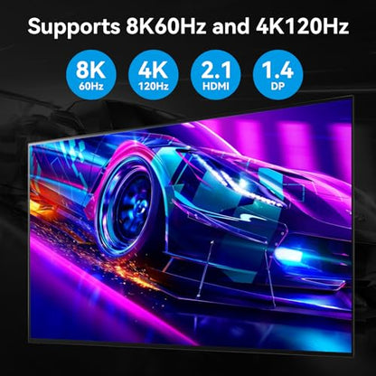 ATLAHET 5.85 x 2.5 x 1.9 inches SW232-2 8K 60Hz KVM Switch HDMI+DP 1.4