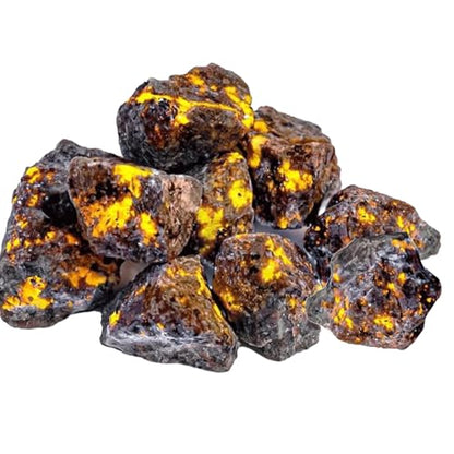 AZKRWFLM 0.67 lb Yooperlite Rocks Natural Fluorescent Minerals for Crafts and Decoration