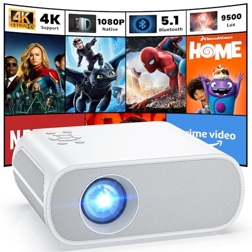 HOMPOW C10 Portable Projector 1920 x 1080 LCD 9500 Lumens 60W