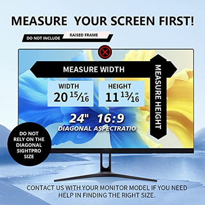 Halloive 24 Inch HH-TYFK24-2pack 16:9 Widescreen Removable Anti-Glare Privacy Filter