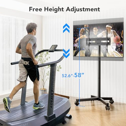 AX WABER 23-60 Inch AX1005TBM Black Floor Mount TV Stand