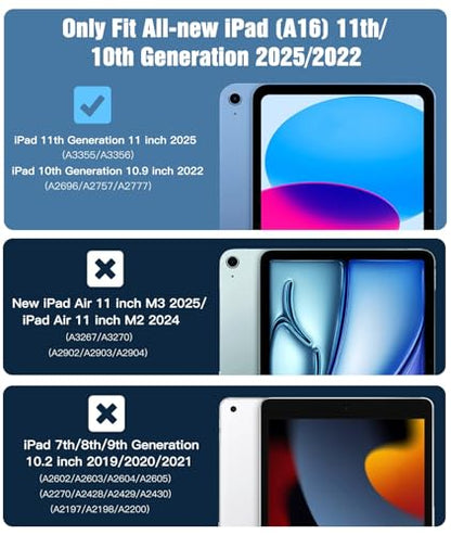 TiMOVO 10.9 Inch Protective Case for iPad (A16) 2025, 10th Generation 2022 - Abyss Blue